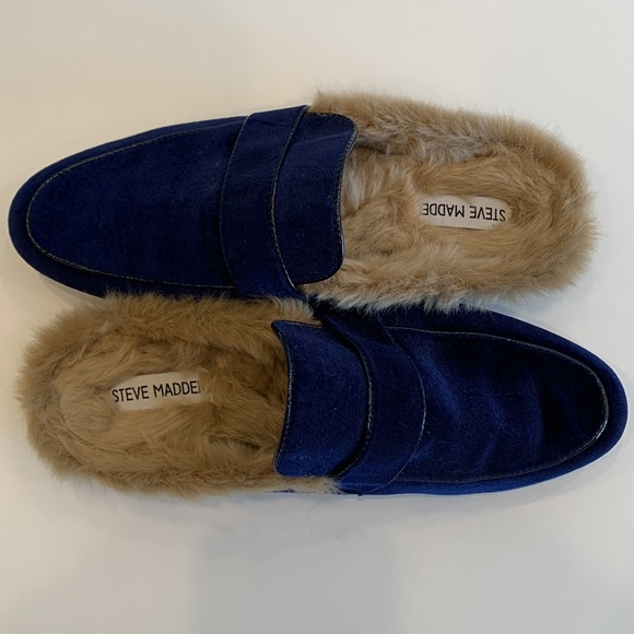 Steve Madden Kaden/Kade01S1 Blue Velvet Mules, 10M - Picture 6 of 14